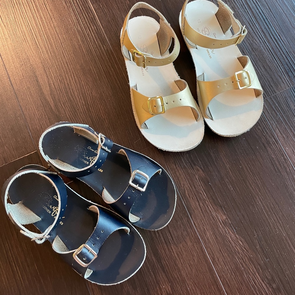 Salt Water Surfer Leather Sandals Girls 11 & 12